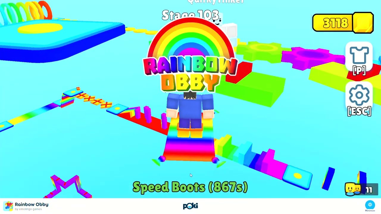 Jogo Online Rainbow Obby: Divirta-se